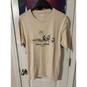Uniqlo UT Disney Mickey Mouse and Friends Graphic T-Shirt Cream Mens Large